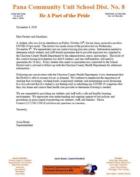 Letter from the superintendent