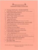 Wash/Kindergarten Supply List 2019-2020