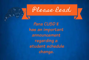 Pana CUSD 8 Change in Student Schedule