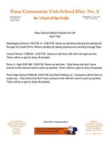 Tues. April 14th Homework Pick up/Drop off for Pana CUSD #8