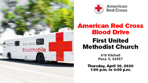 Red Cross Blood Drive Comes to First United Methodist Church on April 30th