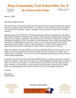 3/31/20 Pana CUSD#8 Update for Transition to Remote Learning Days. Please read.
