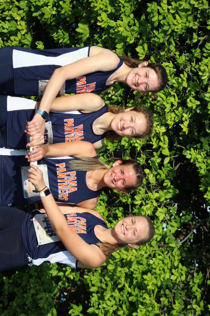 The 4x4 relay bringing home a new personal best time for the season! Lainey Hicks, Jesse Gruber, Kady Perry, Anna Beyers.
