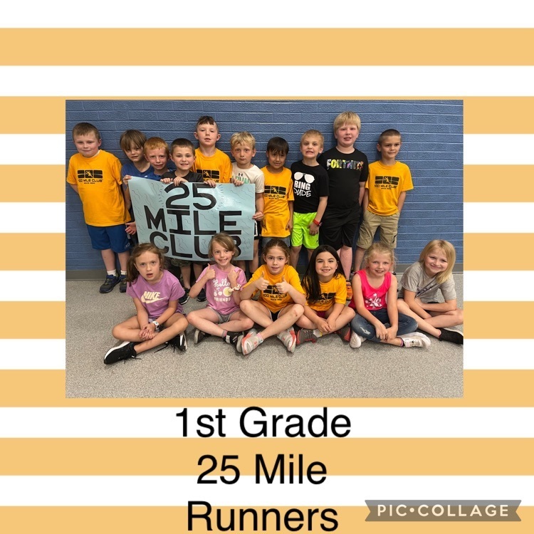 Congrats to this group of kiddos for running 25 miles this year!